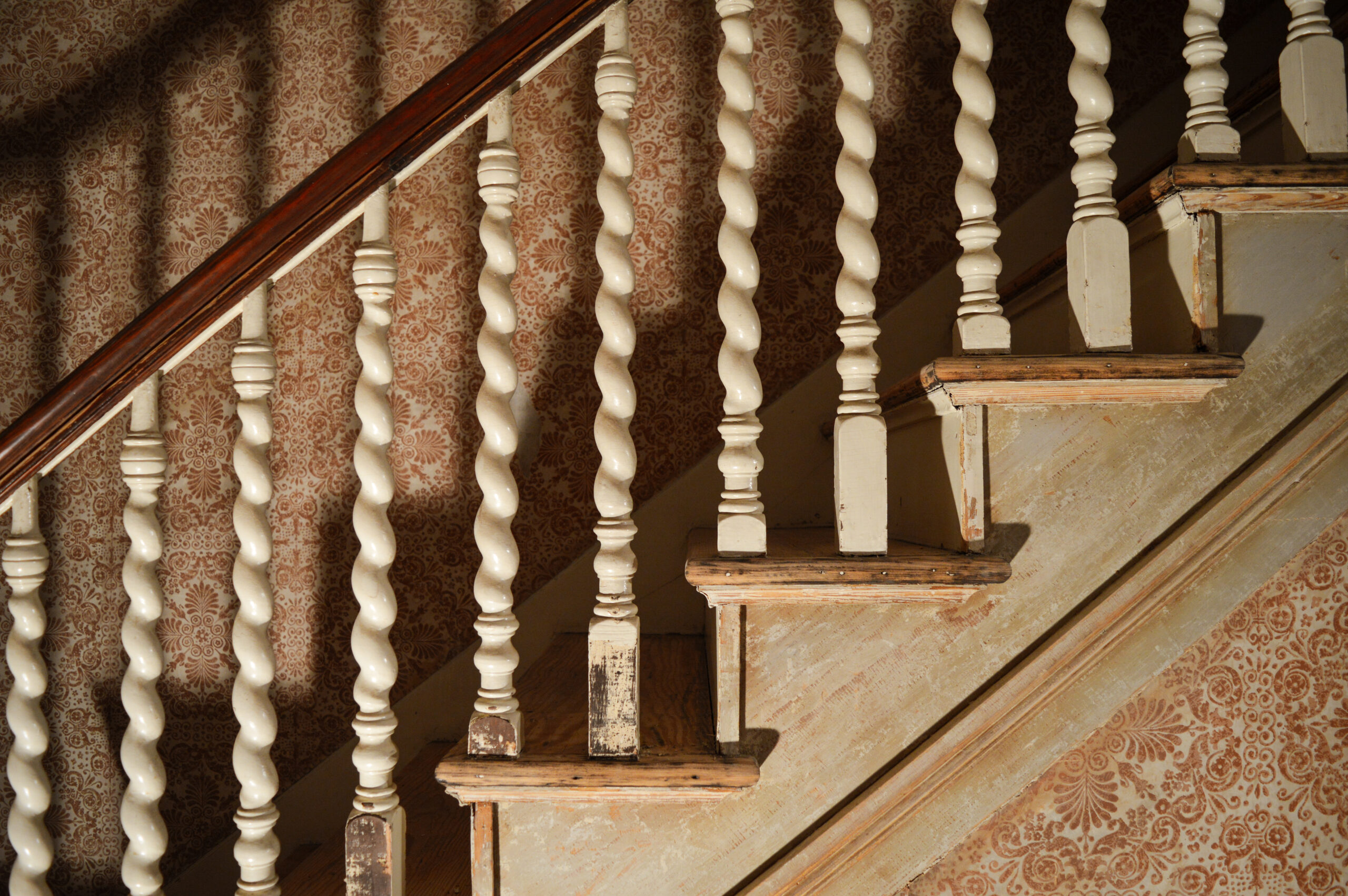 The Barley Twist spindles of our antique Staircase